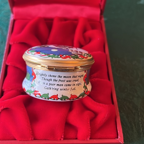 Halcyon Days Enamels 1990 Christmas trinket box - Picture 5 of 9